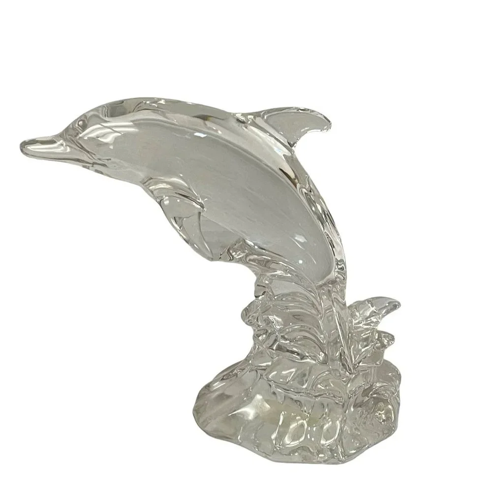 Vintage Collectible Decoration‎ Crystal Dolphin Figurine Clear 2000 5